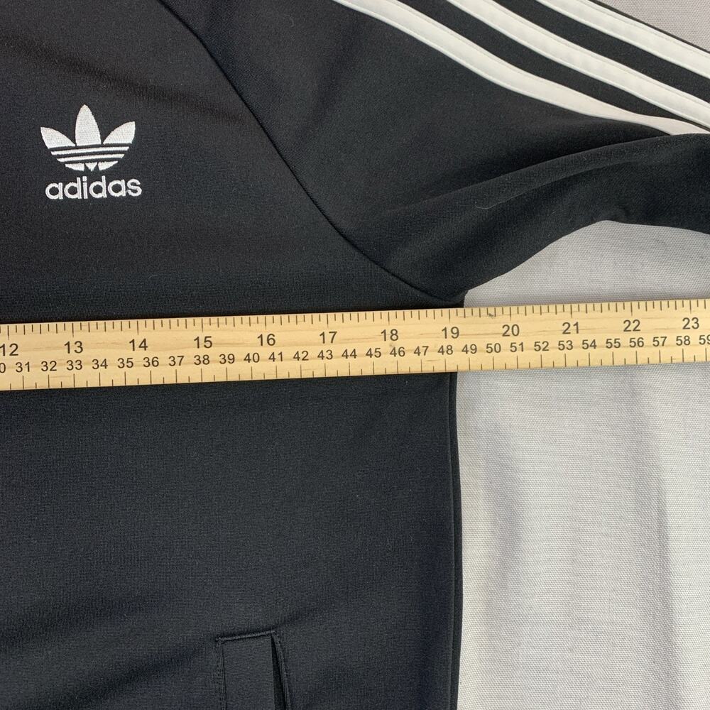 Adidas Women’s Vintage Trifoil Black Zip Track Jacket Three White Stripes L - Picture 6 of 6
